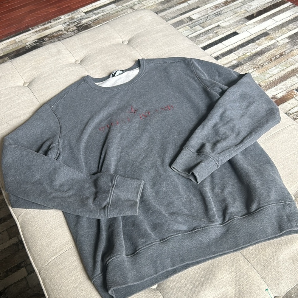 Stone Island Men’s Grey Maroon Lettering Crew‎ Neck Size XXL